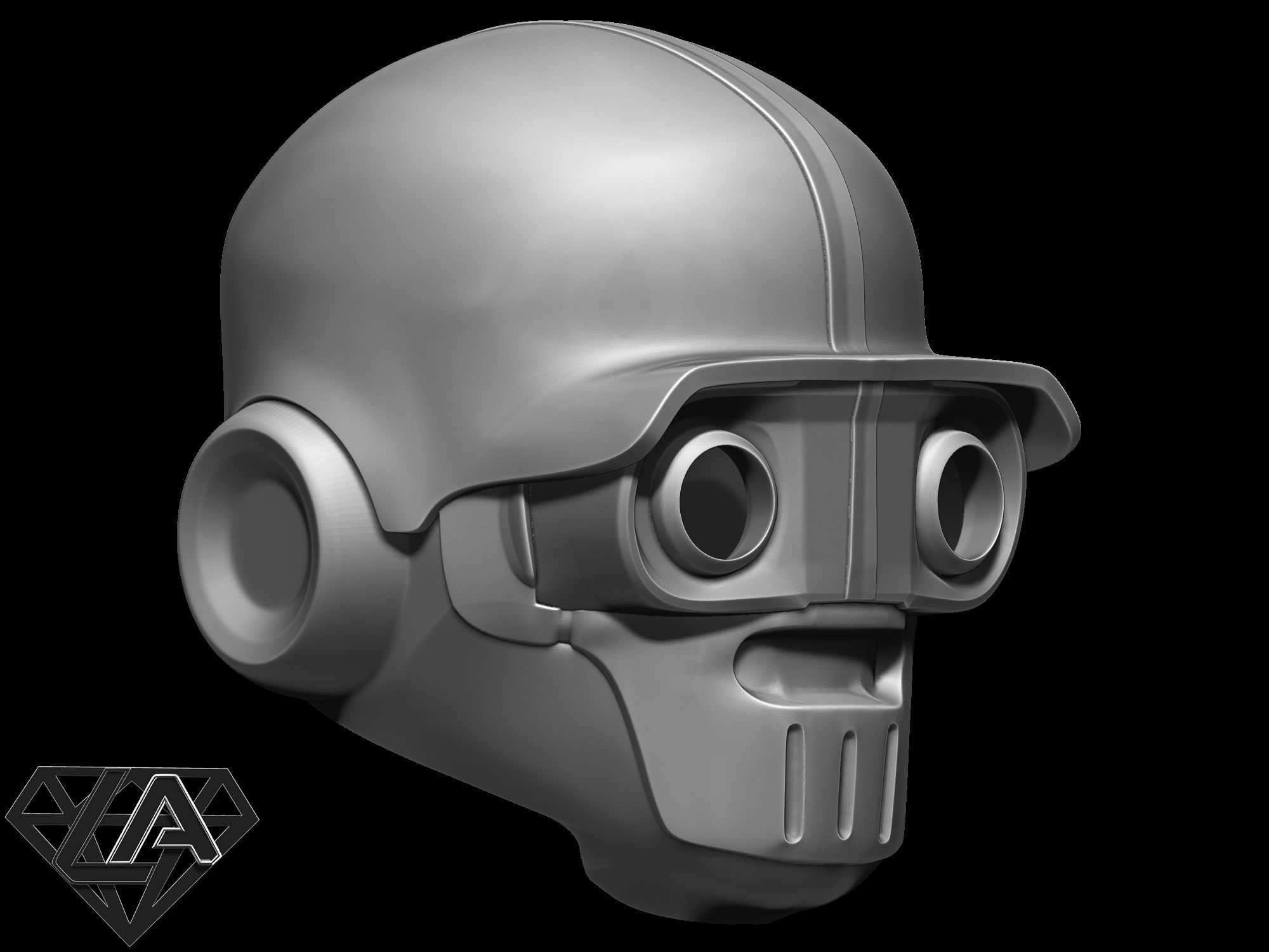 Fortnite Ghost custom helmet 3D print model_3