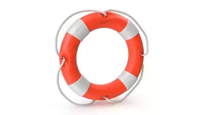 Orange Lifebuoy Low-poly 3D model