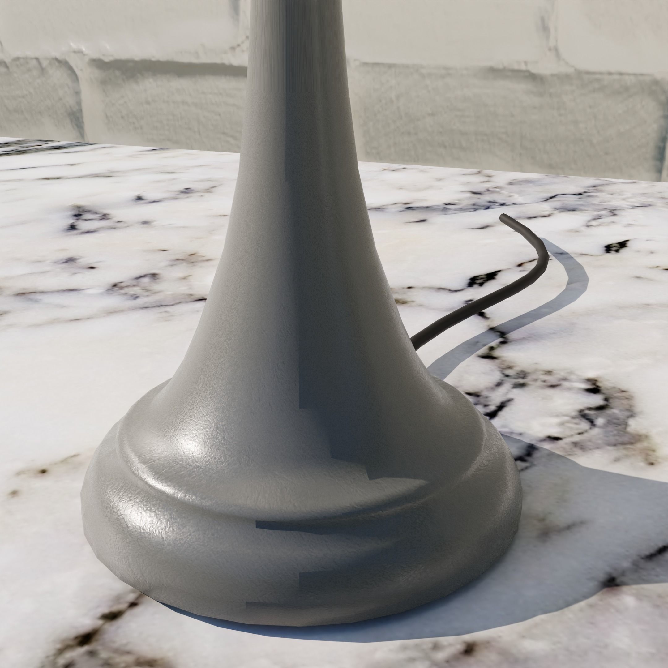 Classic gray lamp Low-poly 3D model_2