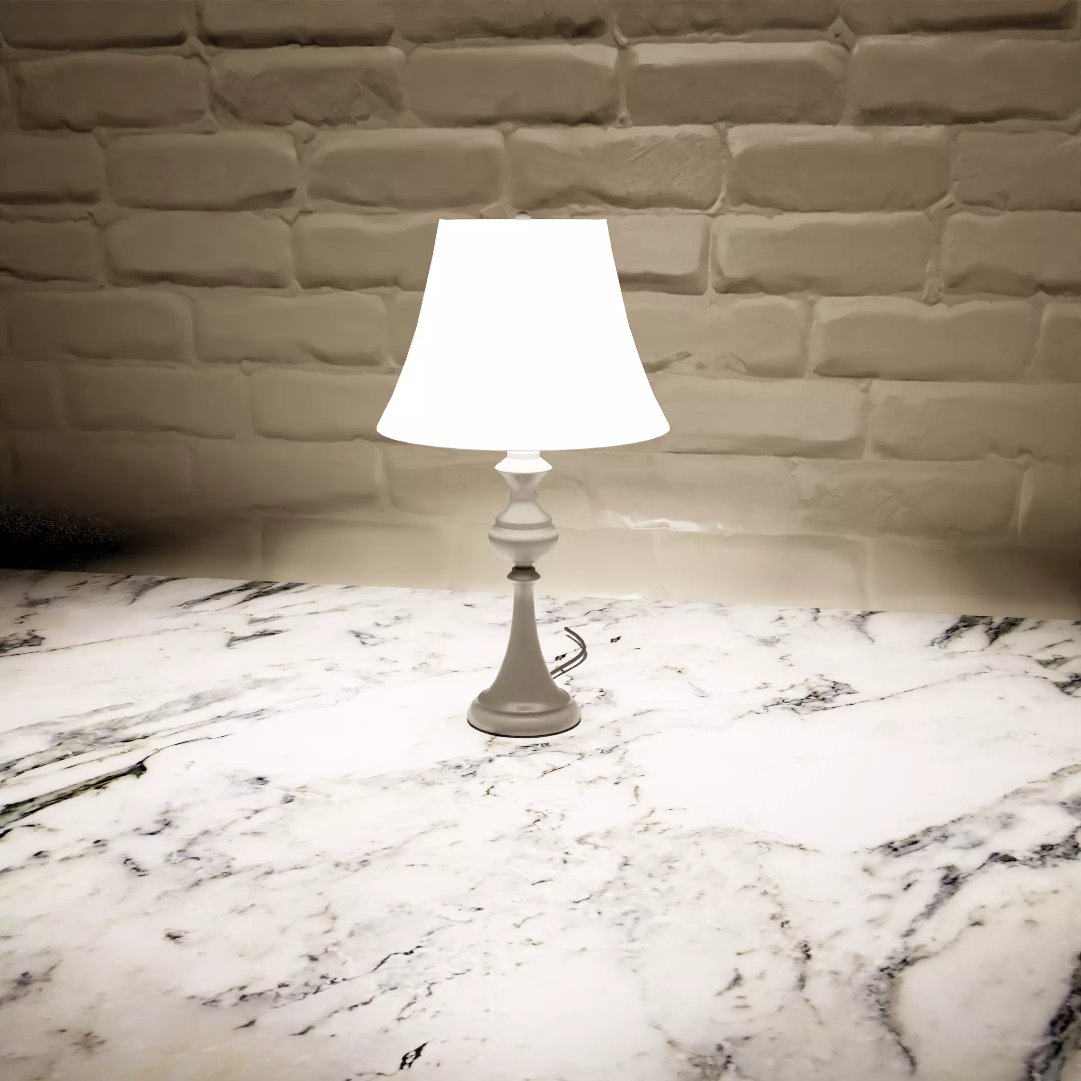 Classic gray lamp Low-poly 3D model_0