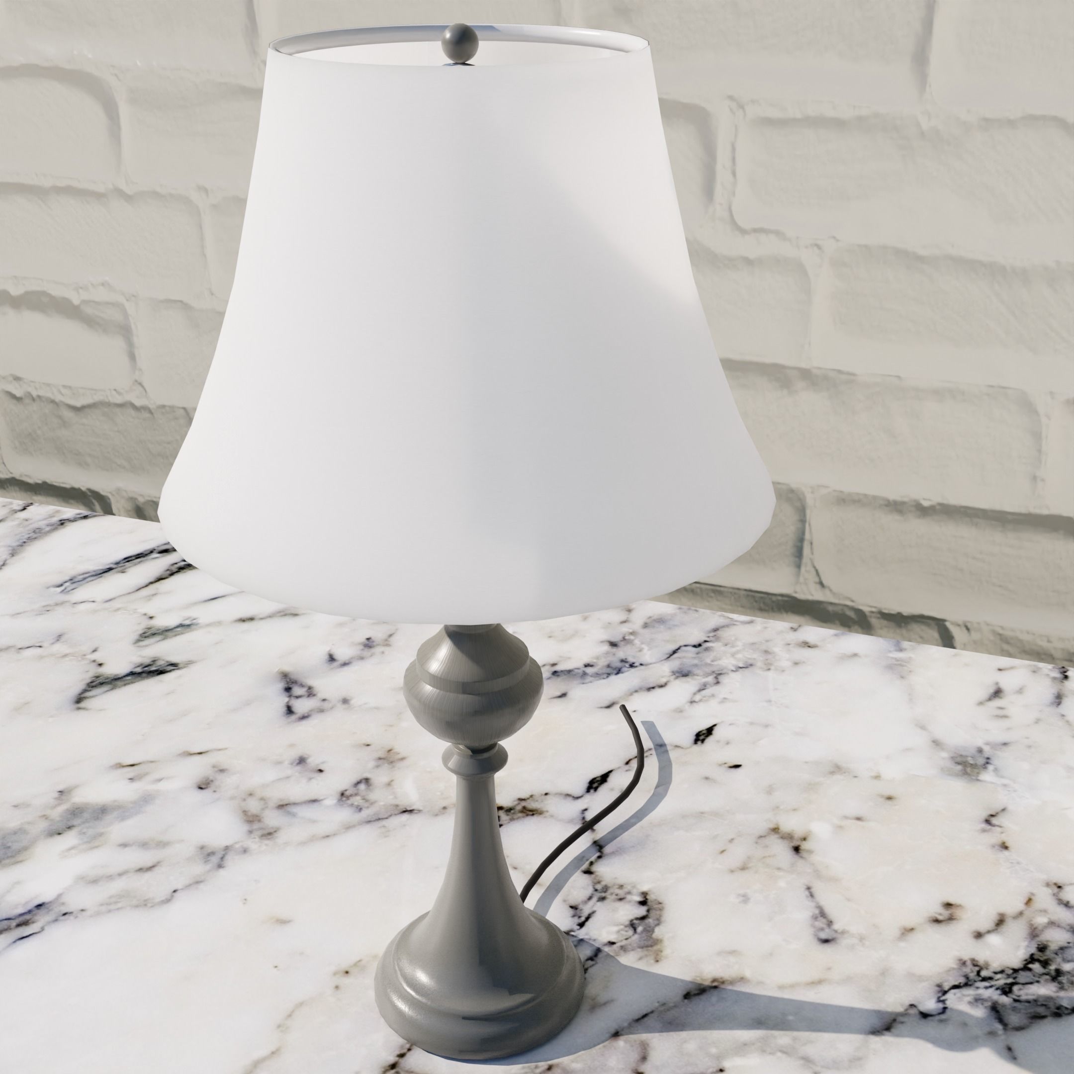 Classic gray lamp Low-poly 3D model_1