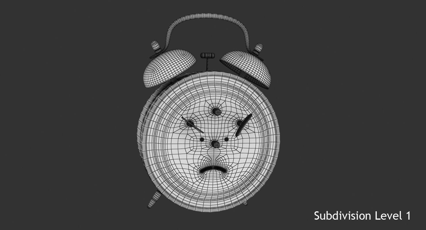 Alarm Clock Low-poly 3D model_12