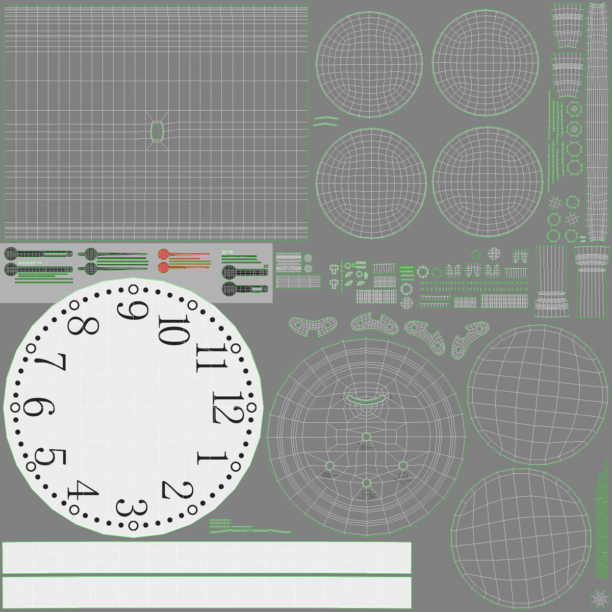 Alarm Clock Low-poly 3D model_15