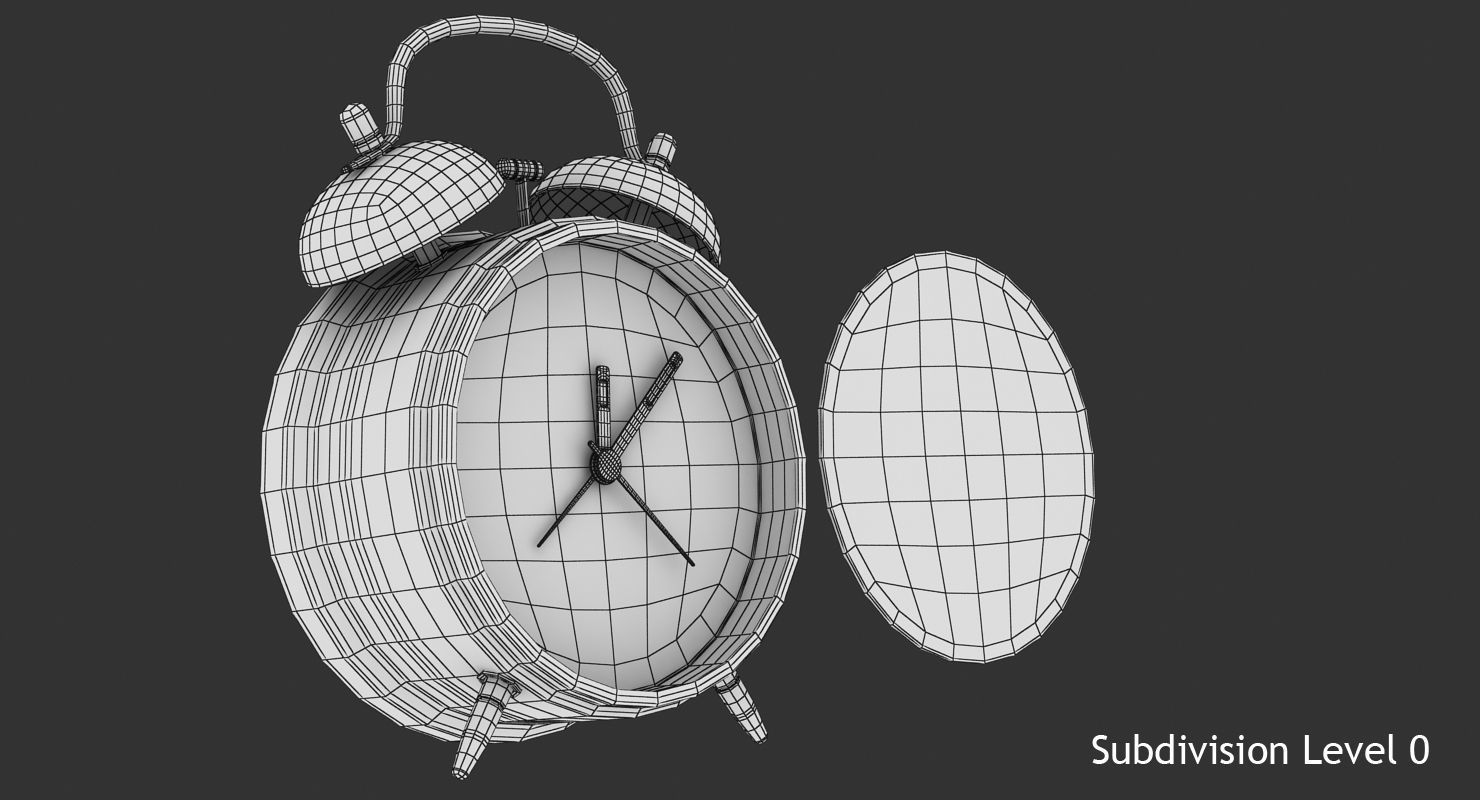 Alarm Clock Low-poly 3D model_13