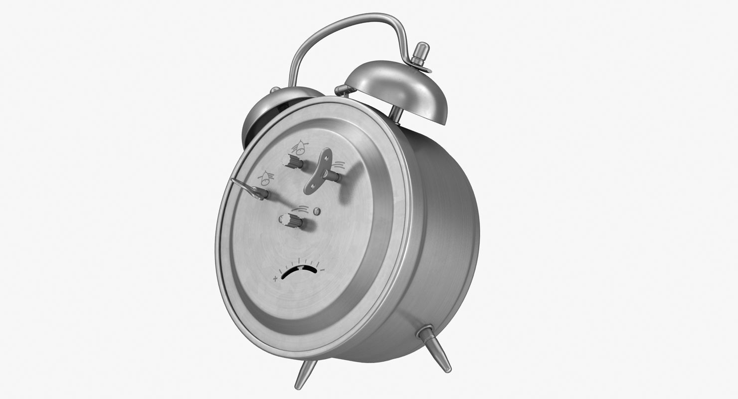 Alarm Clock Low-poly 3D model_5