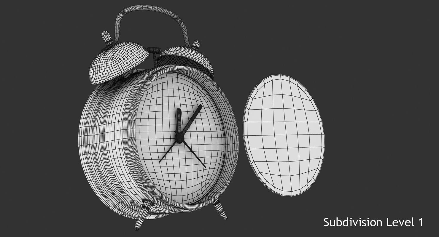 Alarm Clock Low-poly 3D model_14