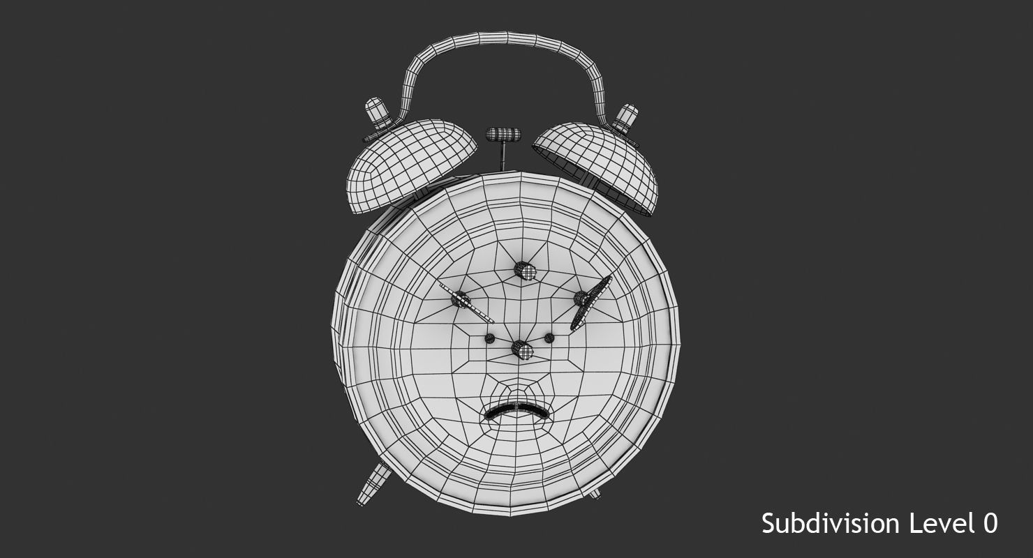 Alarm Clock Low-poly 3D model_11