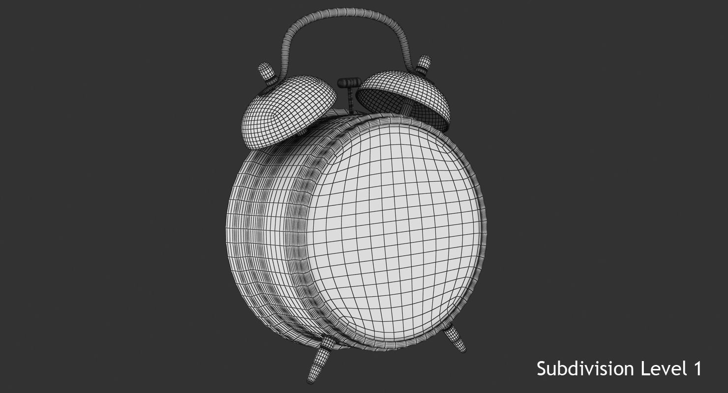 Alarm Clock Low-poly 3D model_10