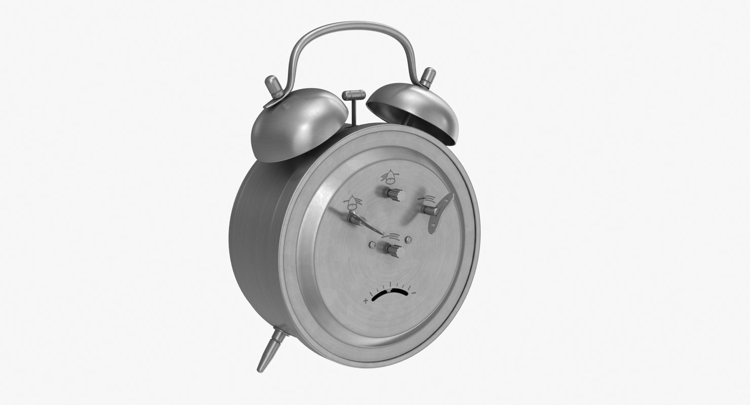 Alarm Clock Low-poly 3D model_4