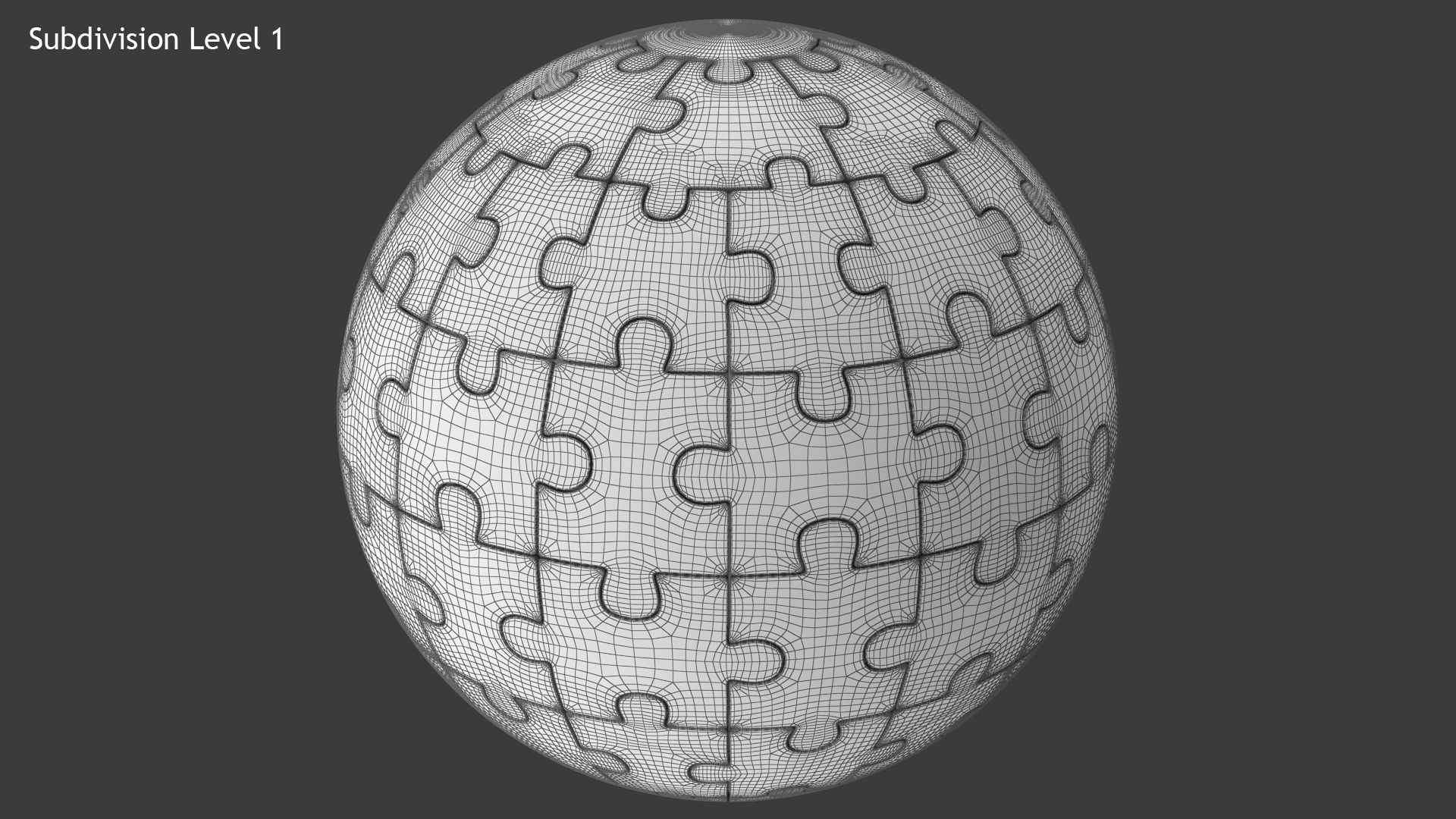 Puzzle Globe Low-poly 3D model_10