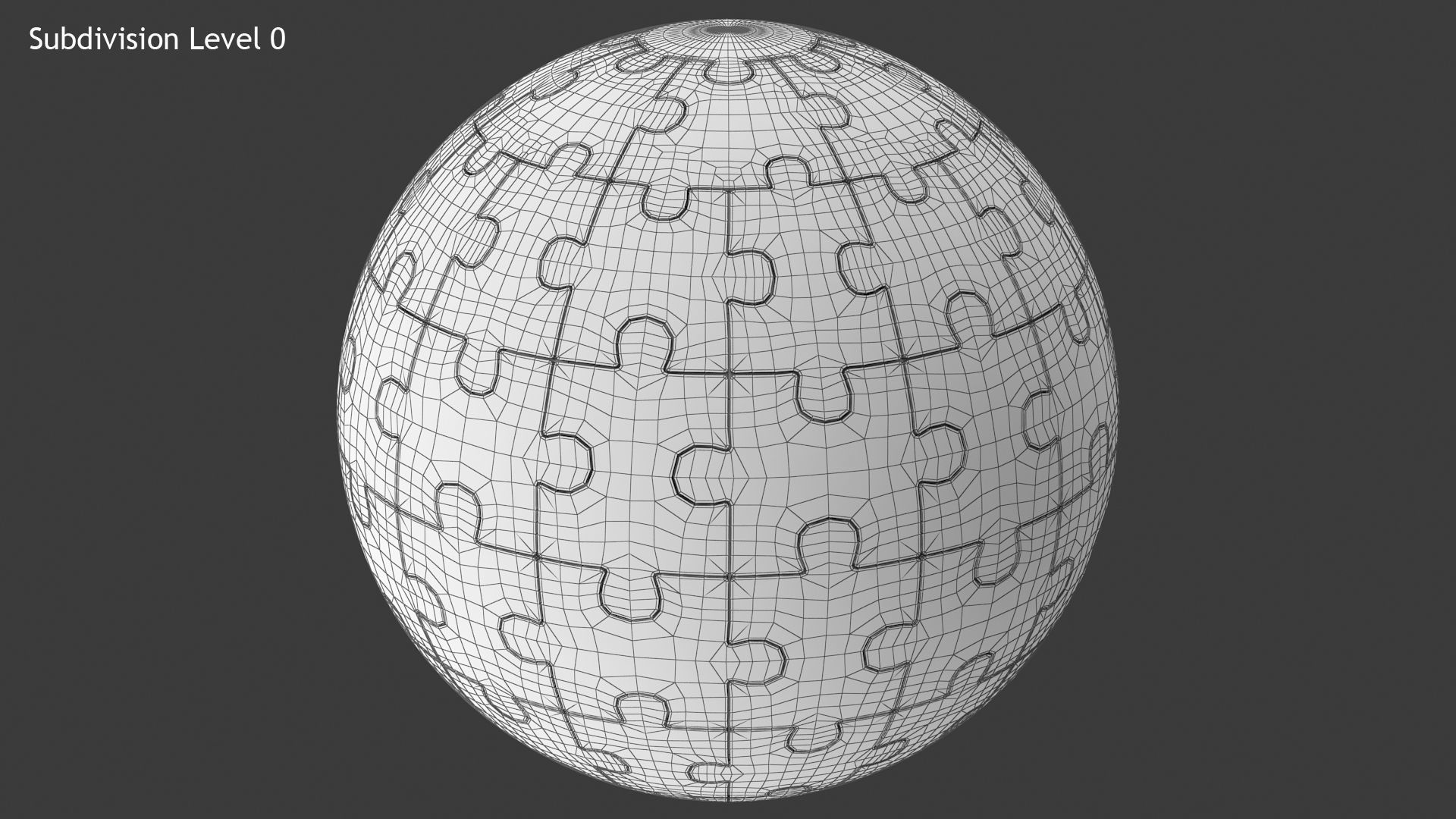 Puzzle Globe Low-poly 3D model_9