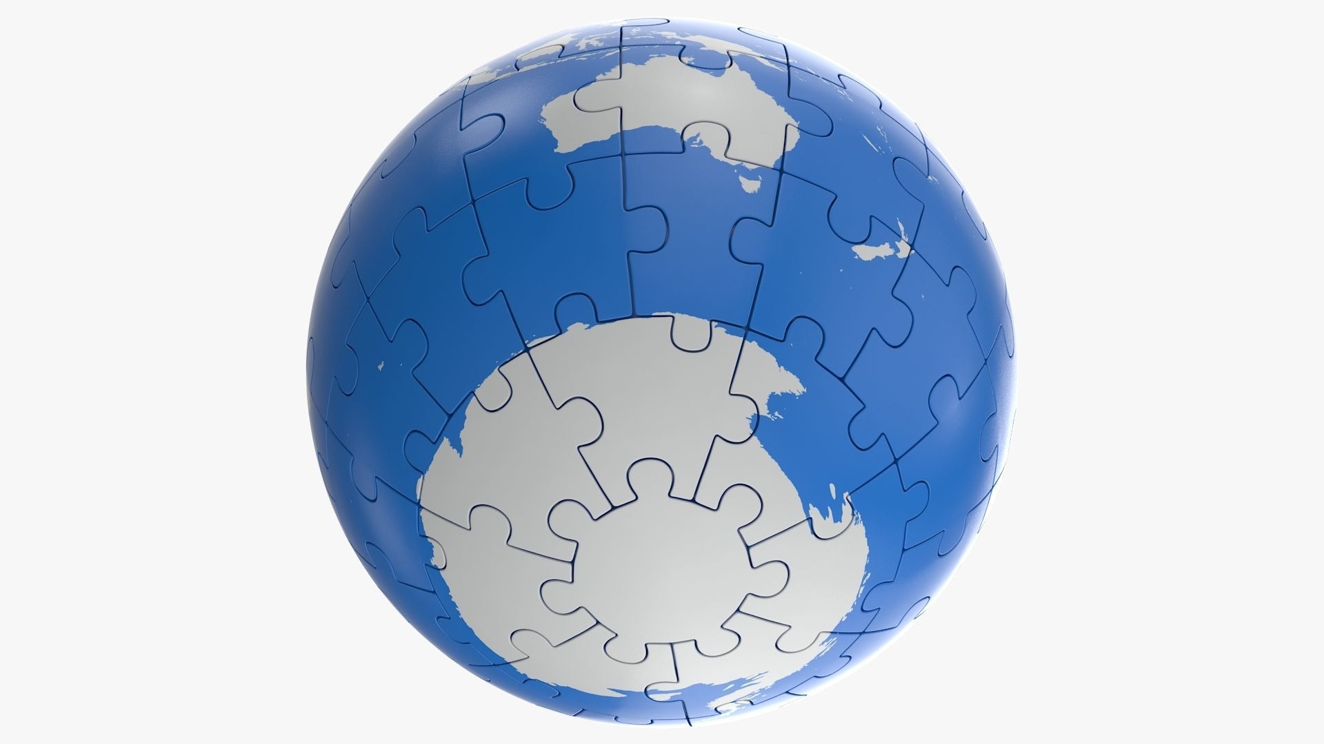 Puzzle Globe Low-poly 3D model_4