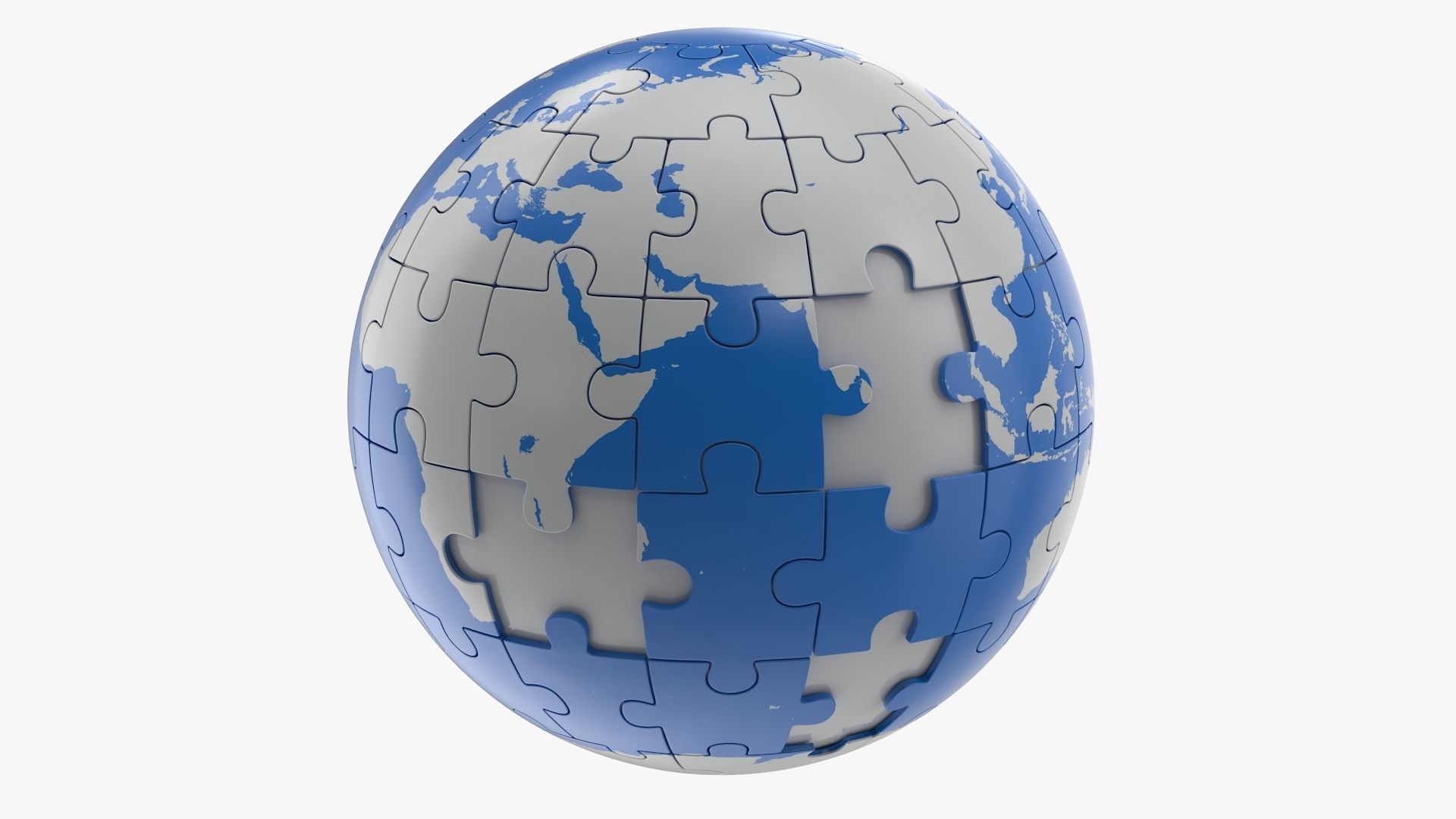 Puzzle Globe Low-poly 3D model_6