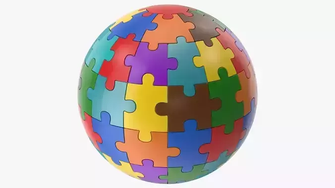 Sphere Puzzle Low-poly 3D model
