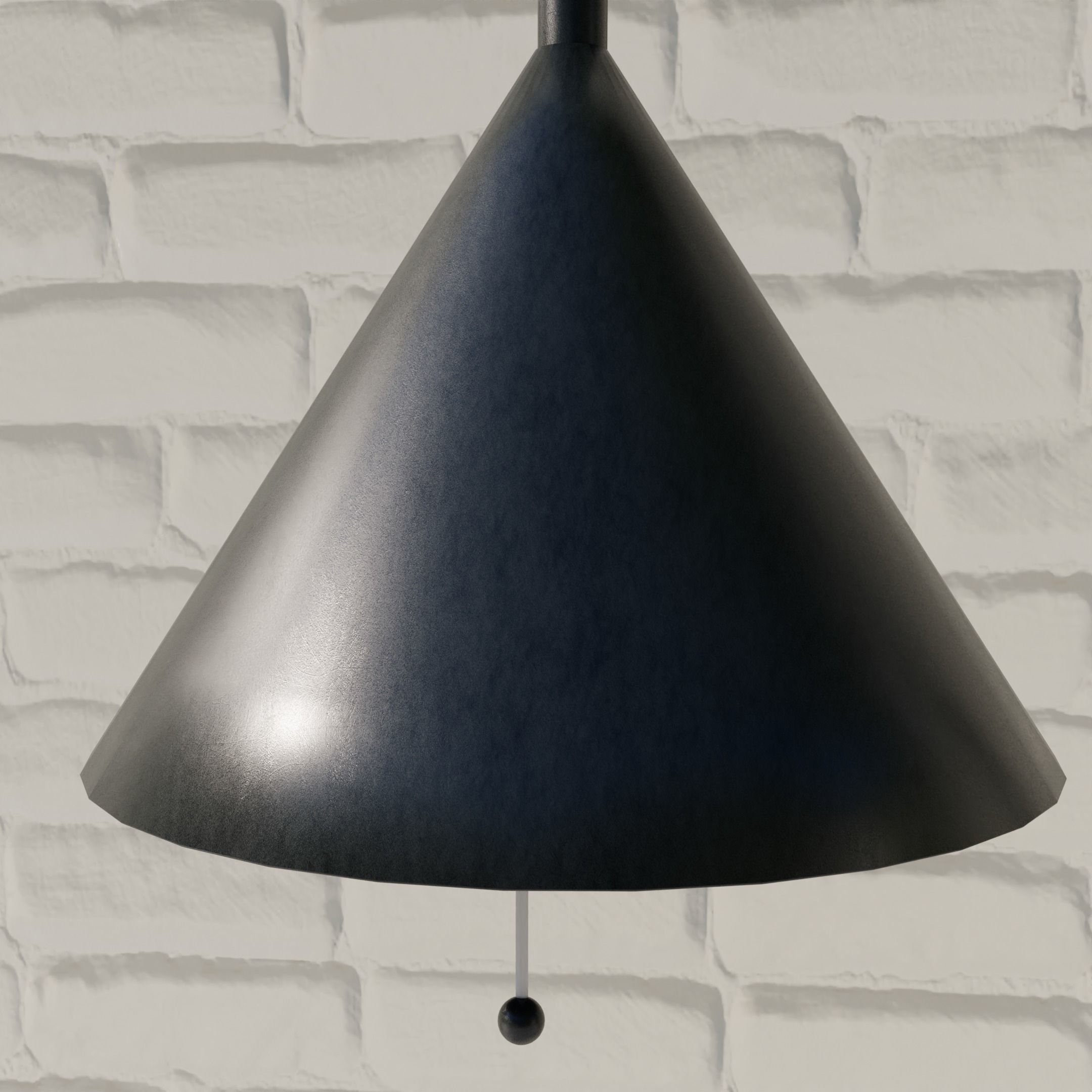 Lamp with bedside table Low-poly 3D model_2