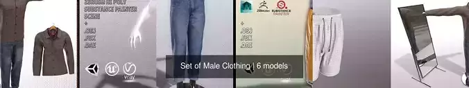 Set of Male Clothing 3D Model Collection