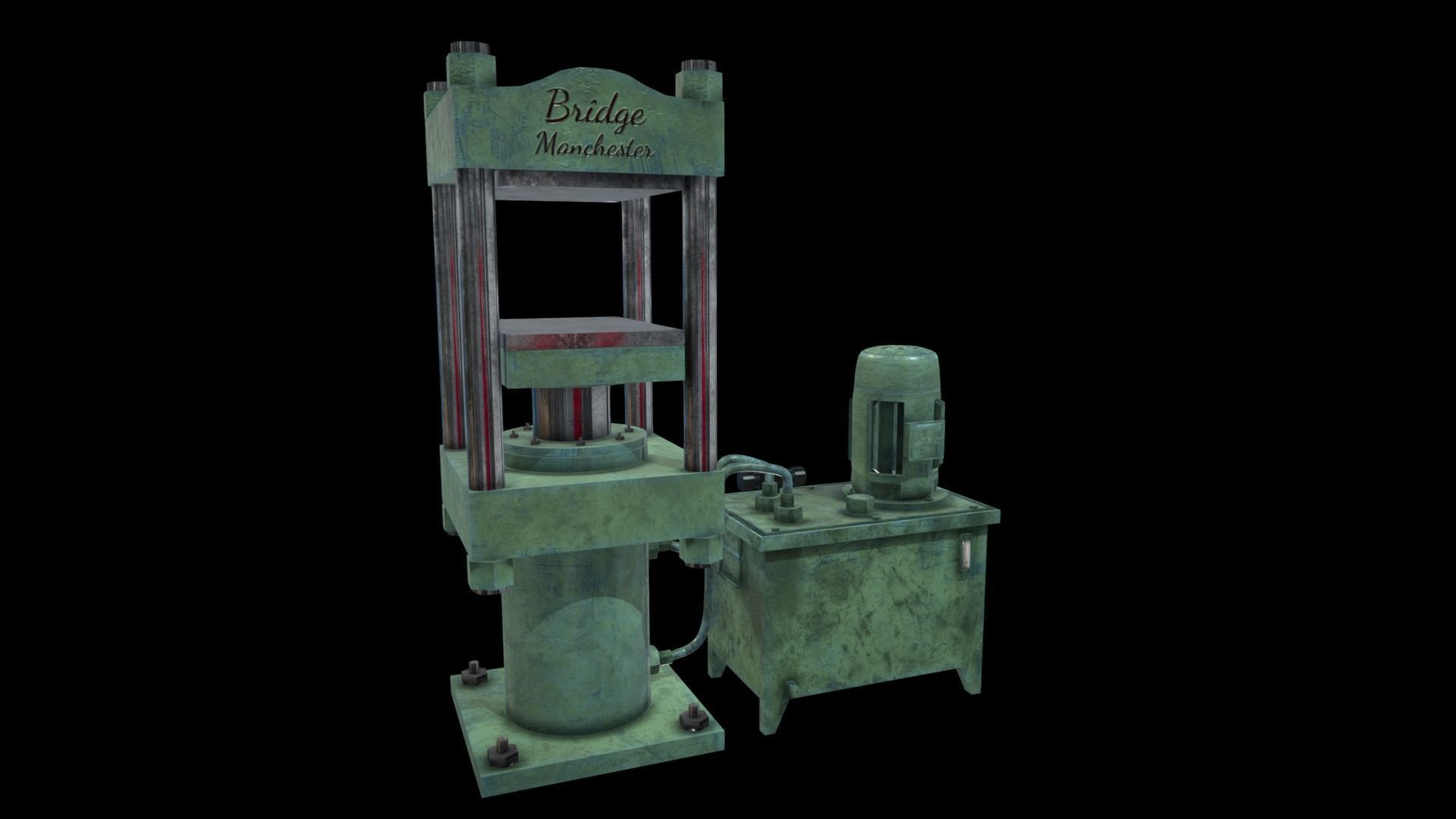 Hydraulic Press Low-poly 3D model_11