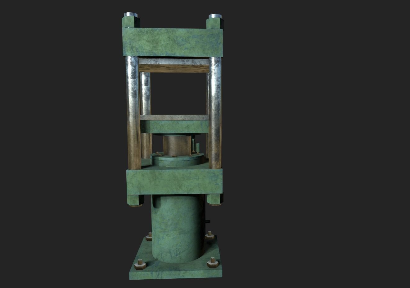 Hydraulic Press Low-poly 3D model_5