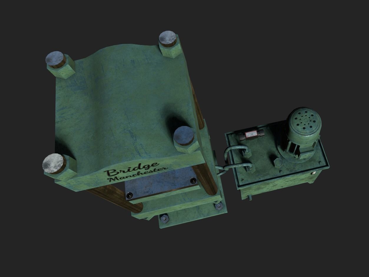 Hydraulic Press Low-poly 3D model_7
