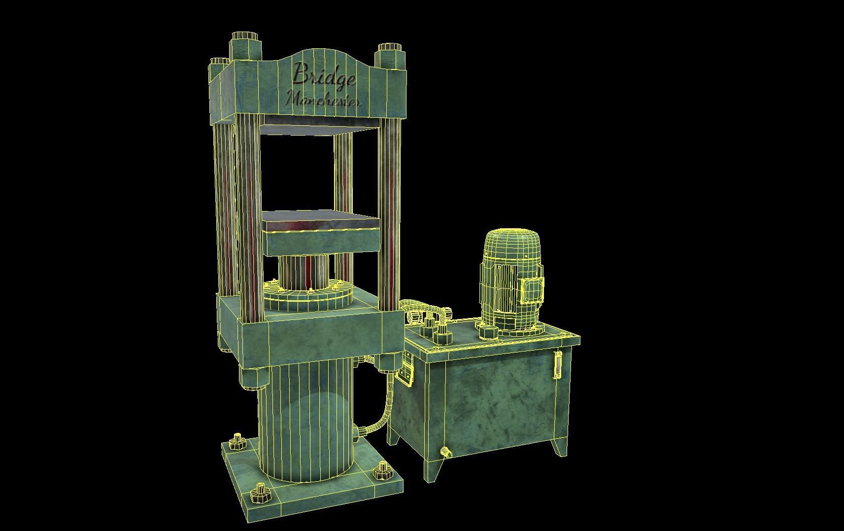 Hydraulic Press Low-poly 3D model_15