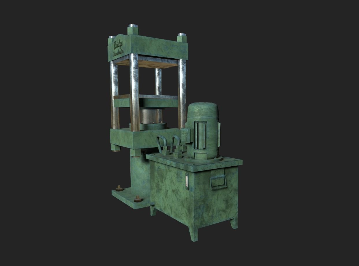 Hydraulic Press Low-poly 3D model_1