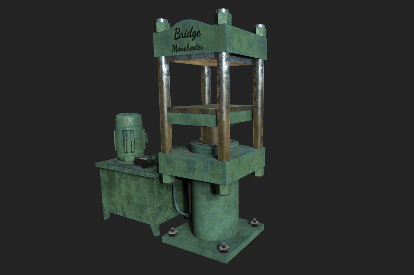 Hydraulic Press Low-poly 3D model_4