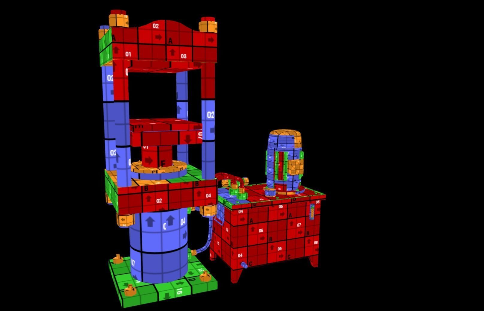 Hydraulic Press Low-poly 3D model_16
