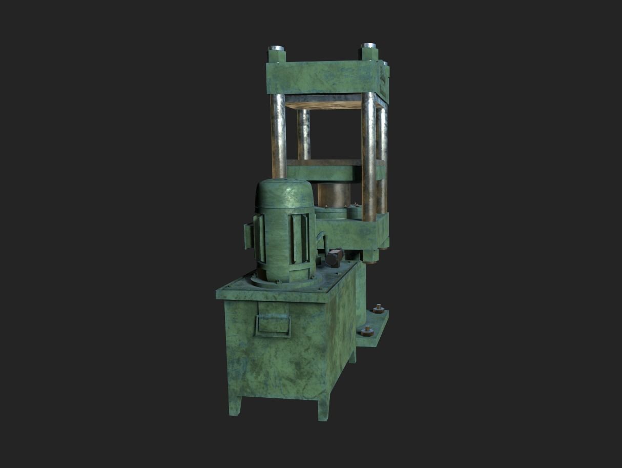 Hydraulic Press Low-poly 3D model_2