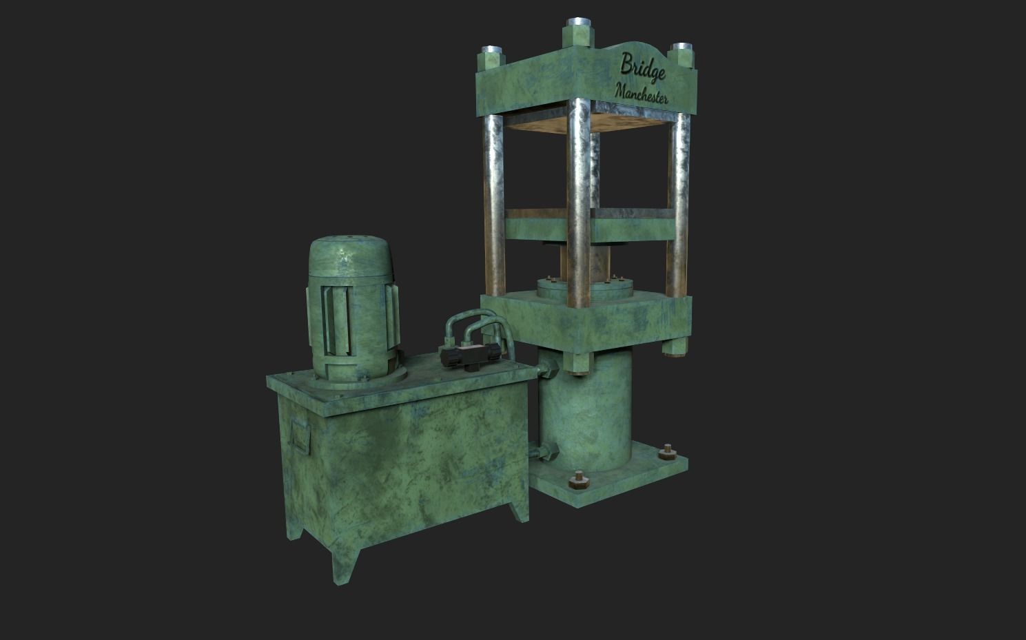 Hydraulic Press Low-poly 3D model_3