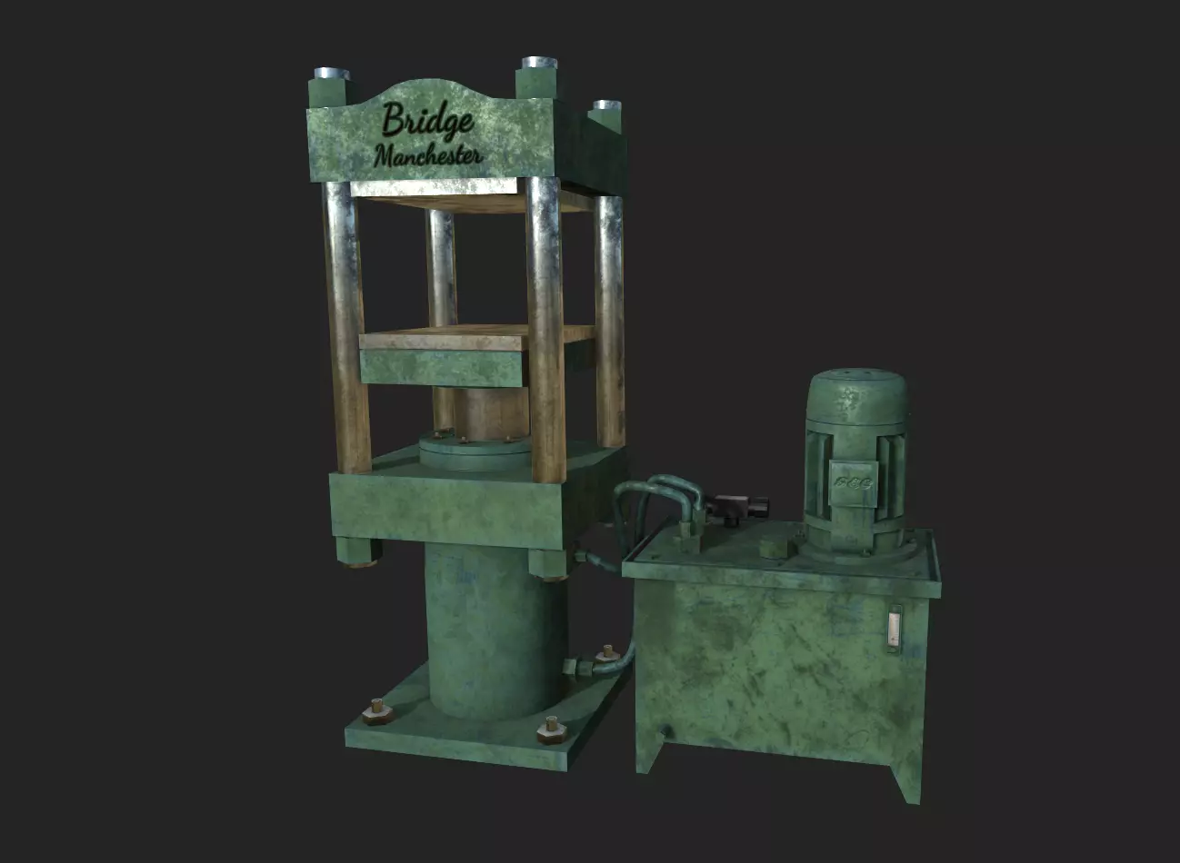 Hydraulic Press Low-poly 3D model_0