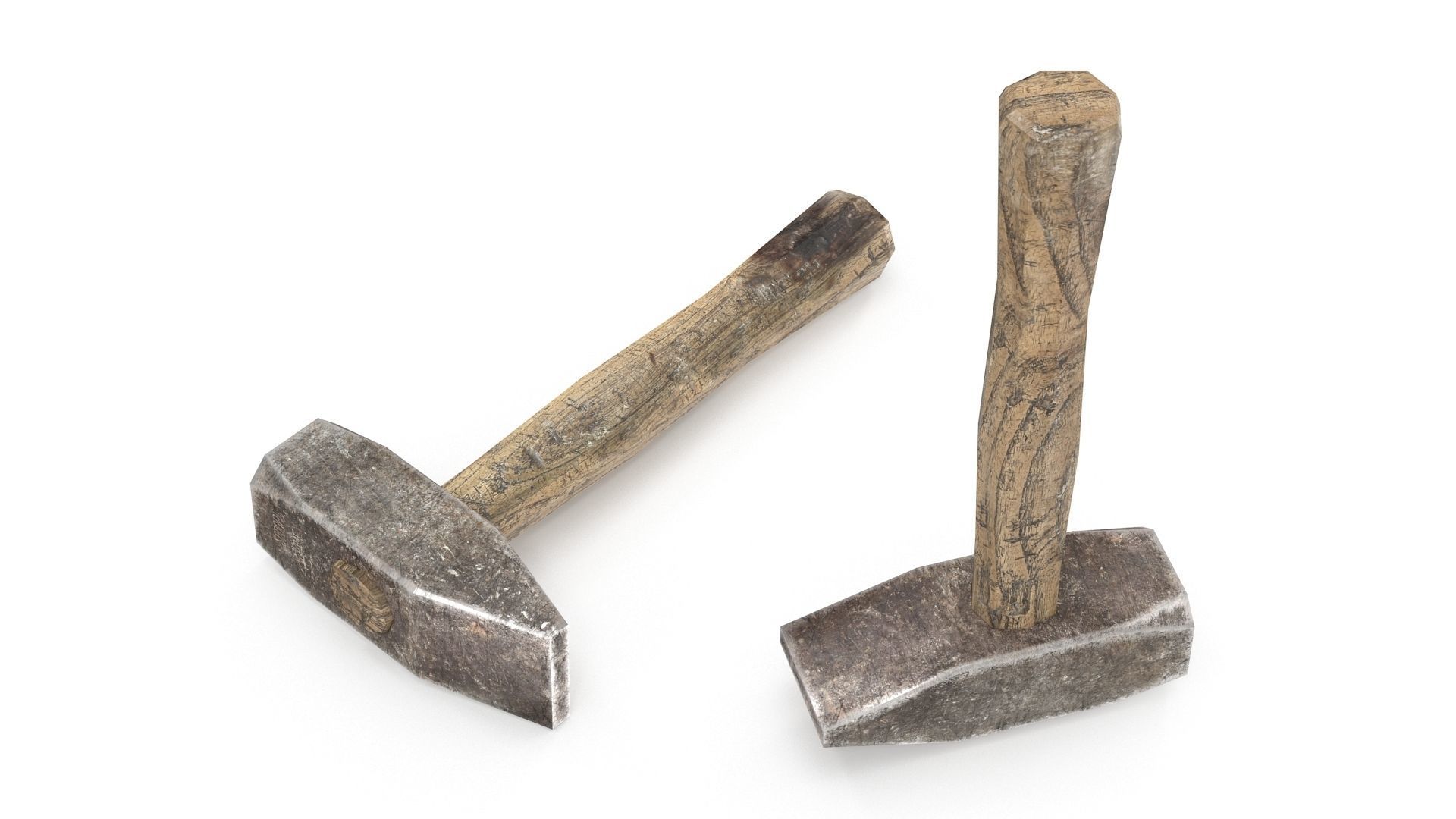 Old Hammer - Lowpoly Low-poly 3D model_4