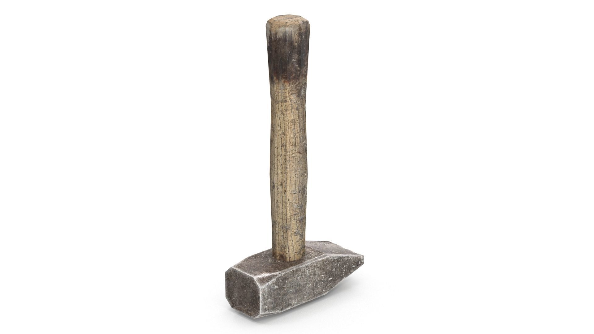 Old Hammer - Lowpoly Low-poly 3D model_2
