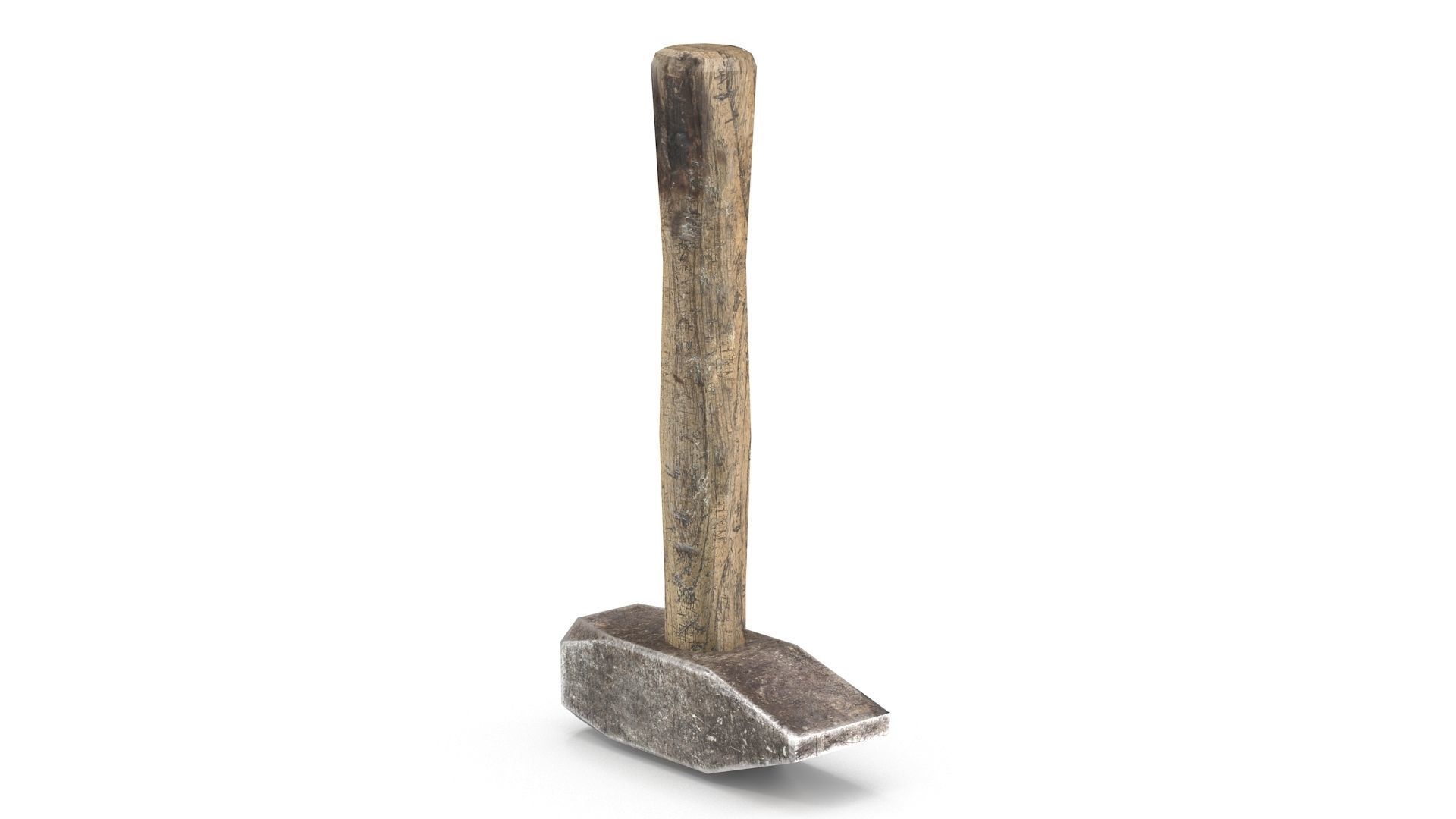 Old Hammer - Lowpoly Low-poly 3D model_3