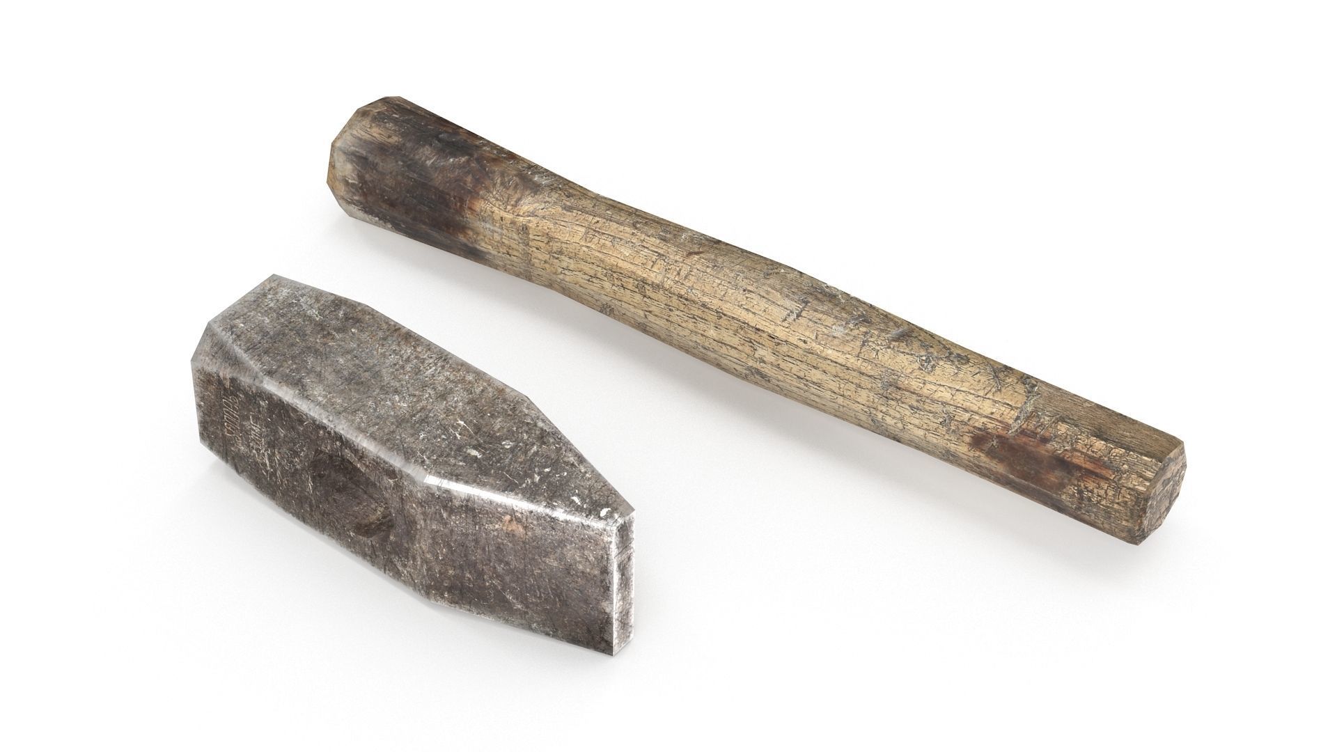 Old Hammer - Lowpoly Low-poly 3D model_5