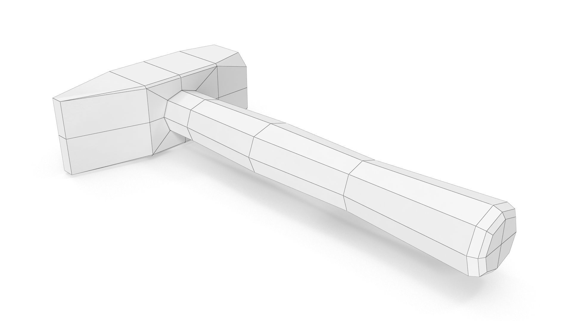 Old Hammer - Lowpoly Low-poly 3D model_7