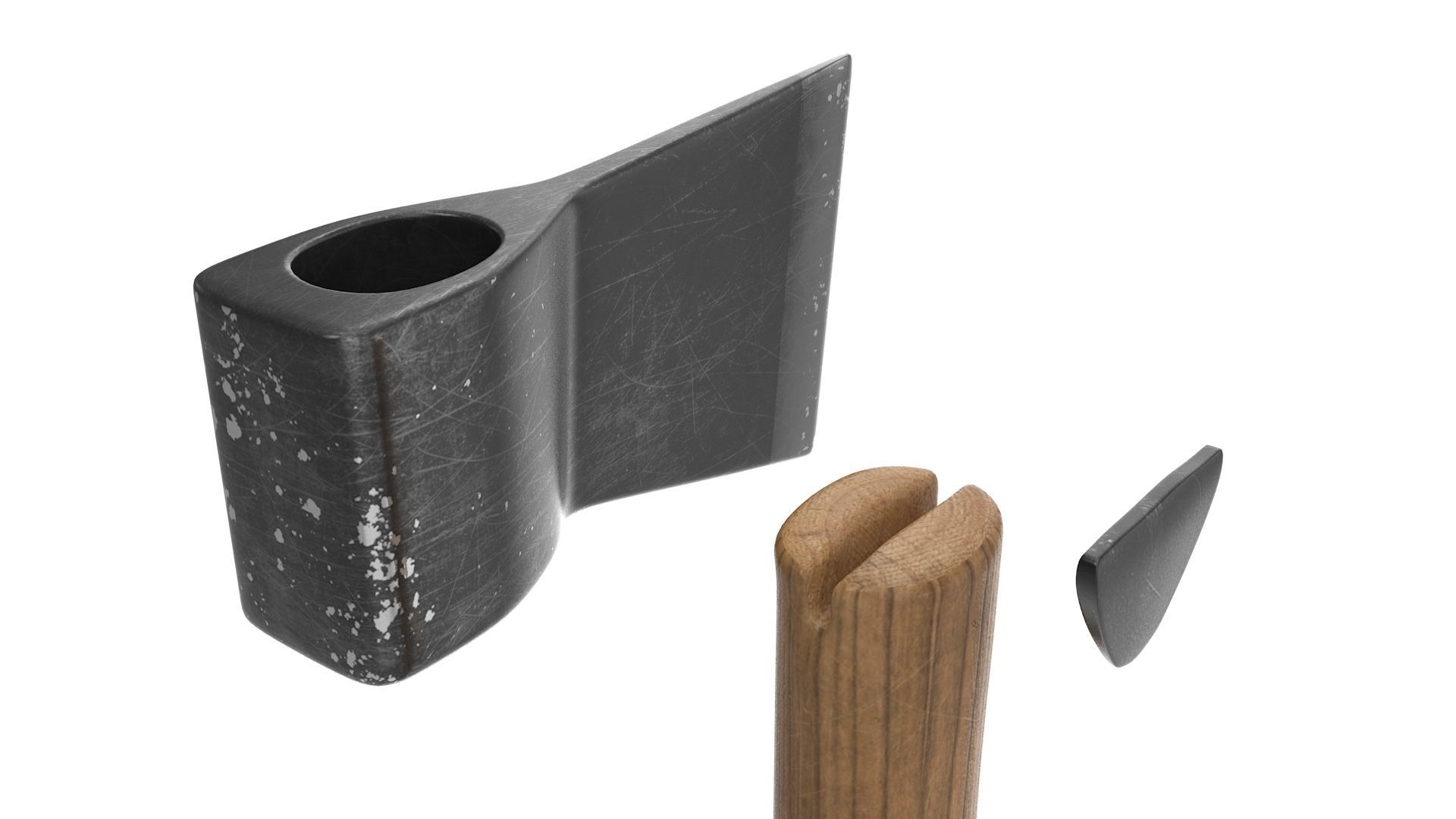 Old Axe Low-poly 3D model_7