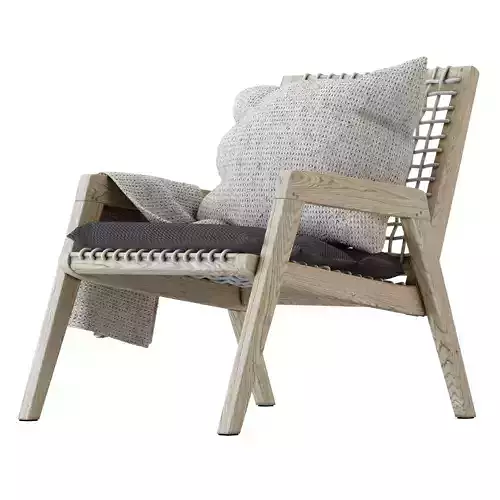 Teaka armchair Low-poly 3D model