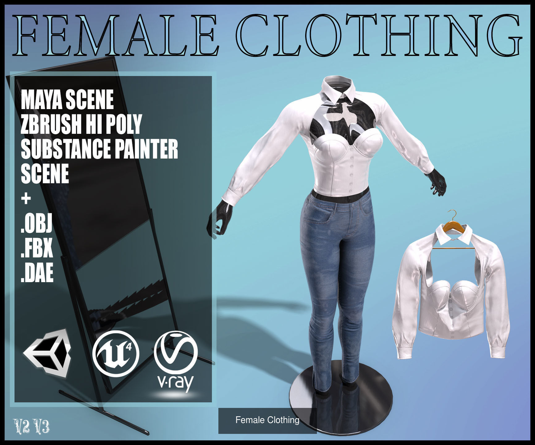 Woman Dresses 3D Model Collection_7