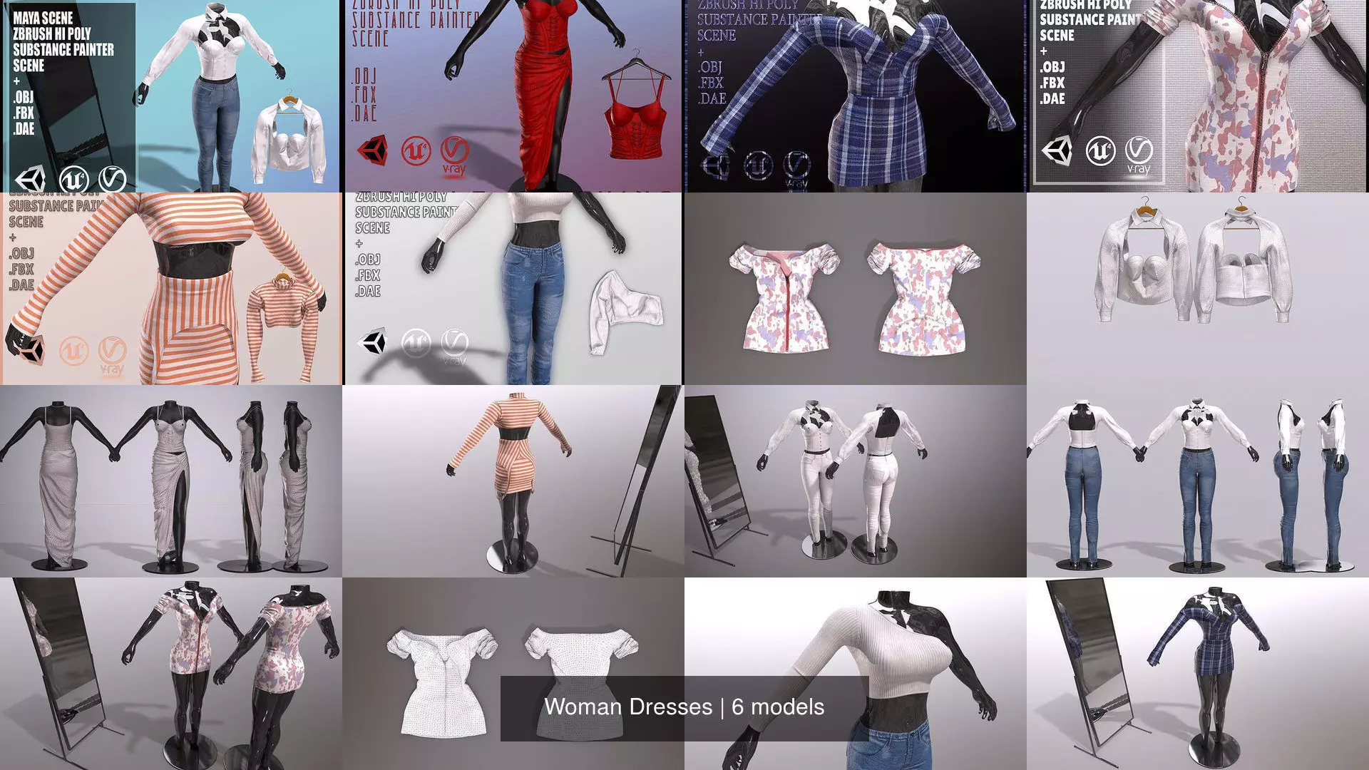 Woman Dresses 3D Model Collection_0