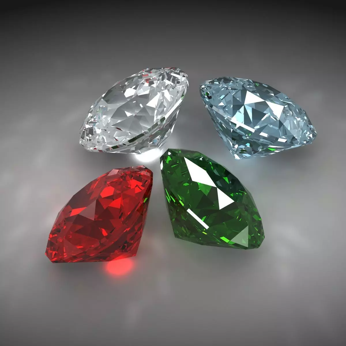 Diamond Low-poly 3D model_0