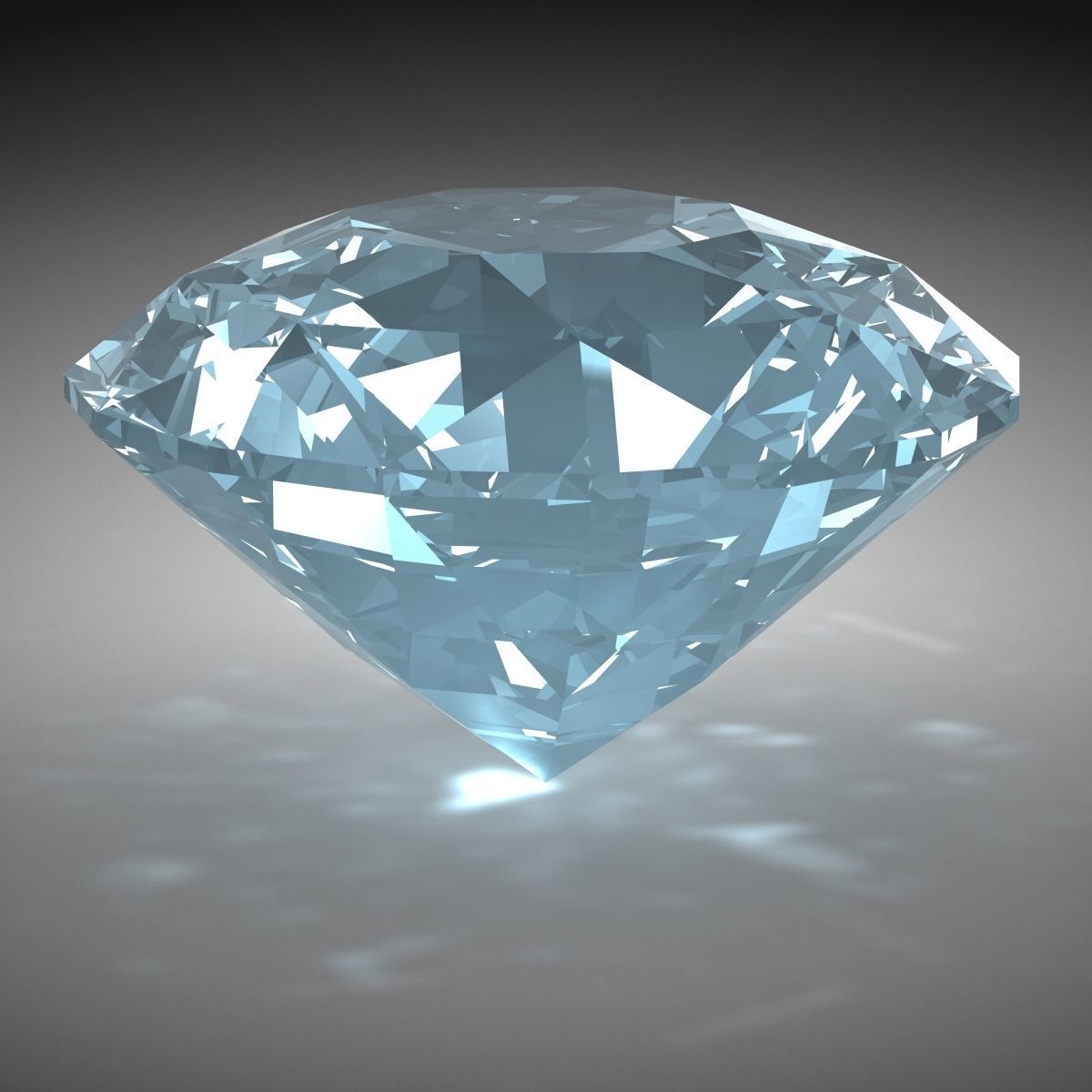 Diamond Low-poly 3D model_3