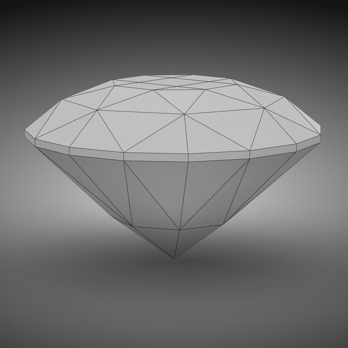 Diamond Low-poly 3D model_5