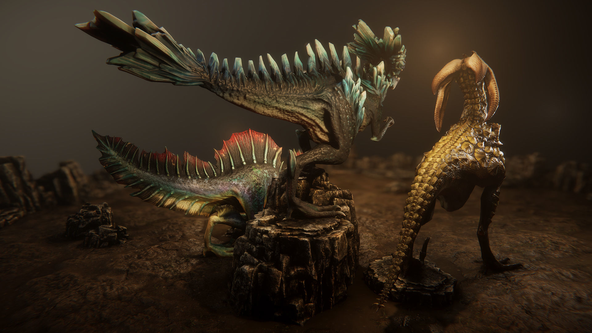 Raptors pack Low-poly 3D model_3