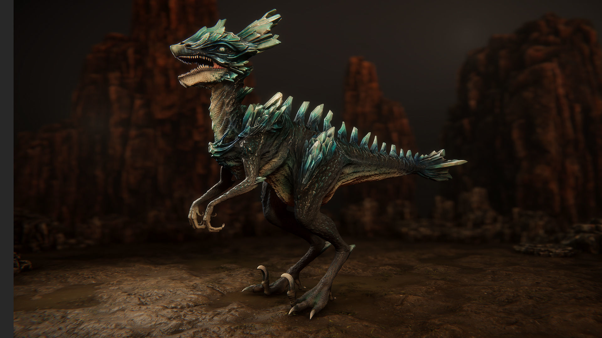 Raptors pack Low-poly 3D model_6