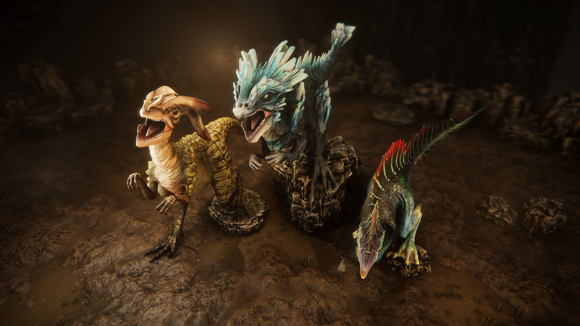 Raptors pack Low-poly 3D model_2