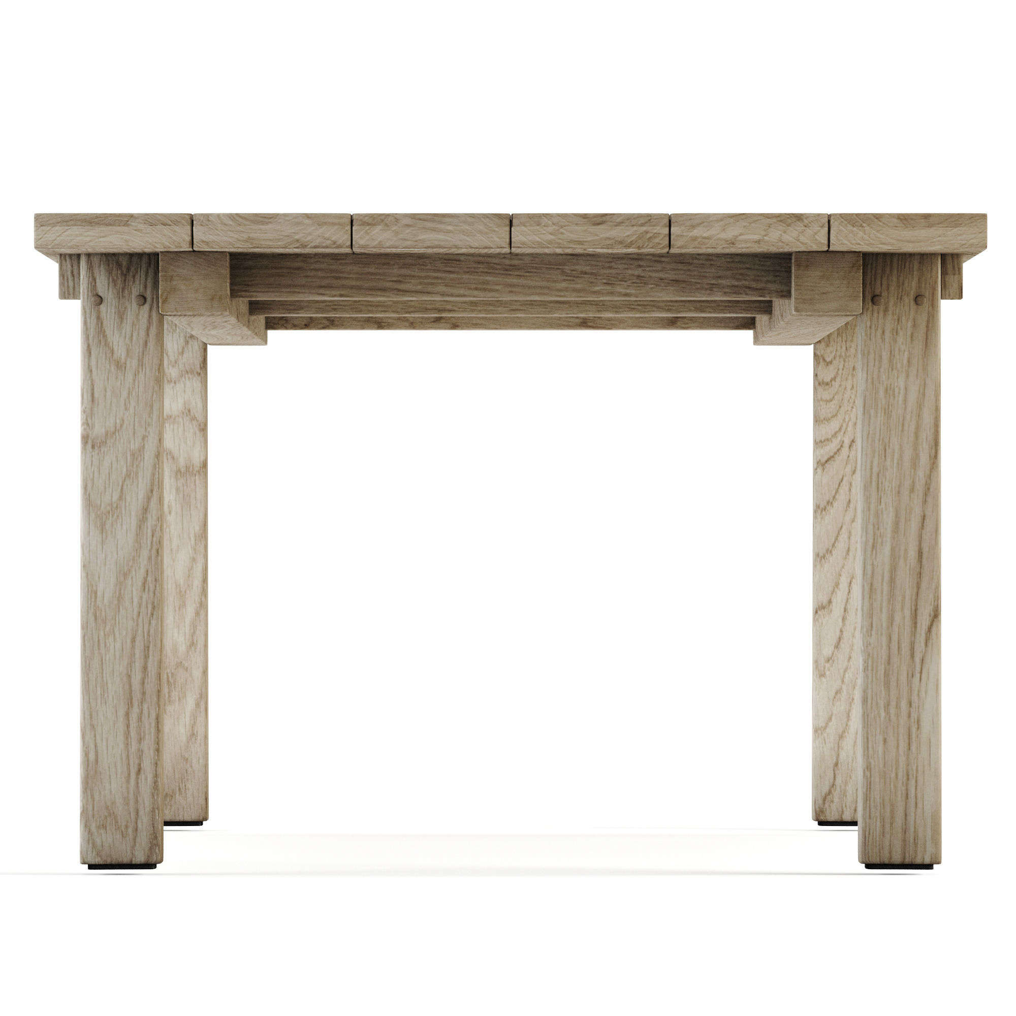 Teaka table for 8 Low-poly 3D model_2