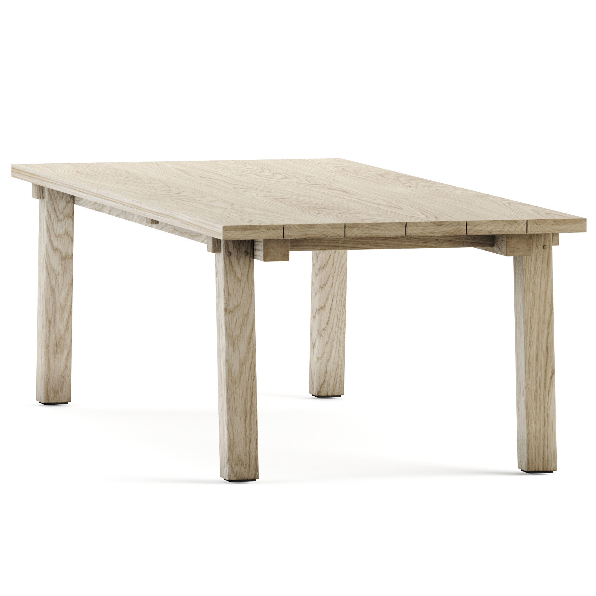 Teaka table for 8 Low-poly 3D model_3