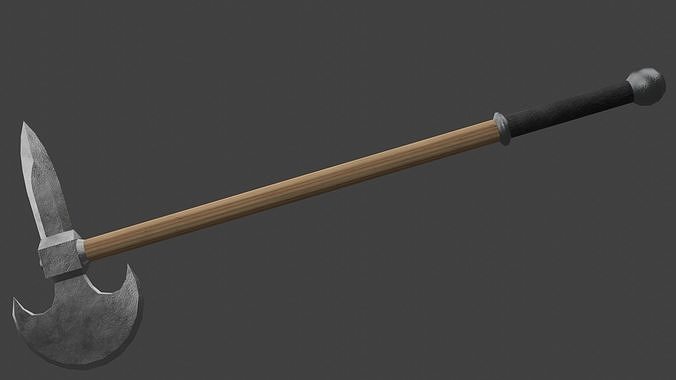 Tabar Single-Bladed Ax Low-poly 3D model