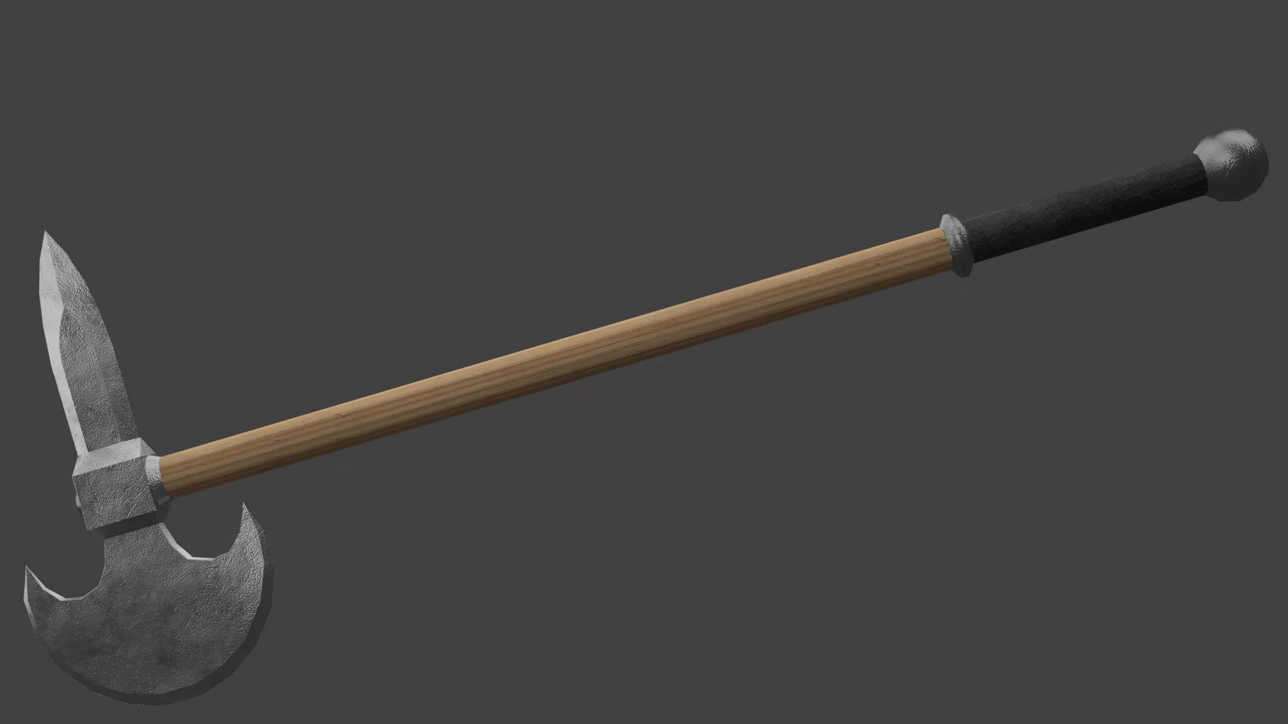 Tabar Single-Bladed Ax Low-poly 3D model_0