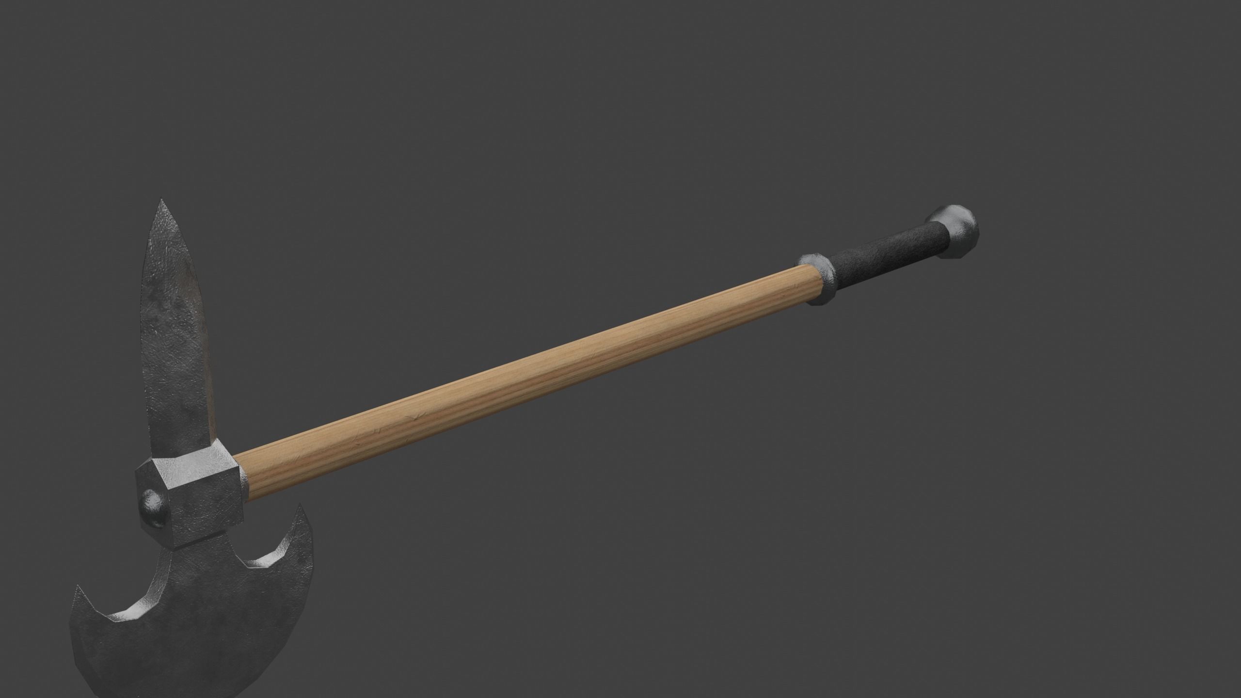 Tabar Single-Bladed Ax Low-poly 3D model_6